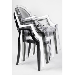 124.APC.BIALY Krzesło LOUIS białe - poliwęglan King Home