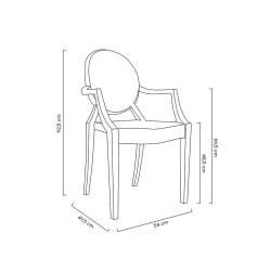 124.APC.BIALY Krzesło LOUIS białe - poliwęglan King Home