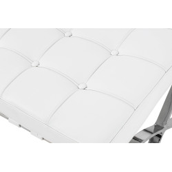 T03-OTTO.WHITE Podnóżek BARCELON PRESTIGE PLUS biały - włoska selekcjonowana skóra naturalna, stal King Home