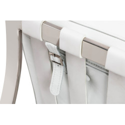 T03-OTTO.WHITE Podnóżek BARCELON PRESTIGE PLUS biały - włoska selekcjonowana skóra naturalna, stal King Home