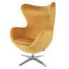 KH0101009563 Fotel EGG SZEROKI VELVET musztardowy King Home
