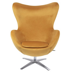 KH0101009563 Fotel EGG SZEROKI VELVET musztardowy King Home