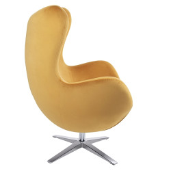 KH0101009563 Fotel EGG SZEROKI VELVET musztardowy King Home
