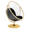 JH200-2.GOLD.VELVET Fotel BUBBLE STAND 2 GOLD VELVET poduszka czarna King Home