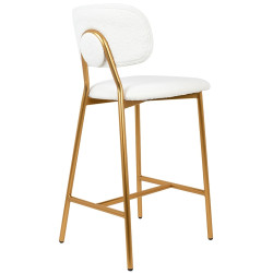 KH1201100125 Krzesło barowe FABIOLA BOUCLE białe King Home