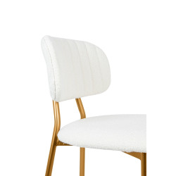 KH1201100125 Krzesło barowe FABIOLA BOUCLE białe King Home