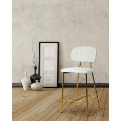 KH1201100125 Krzesło barowe FABIOLA BOUCLE białe King Home