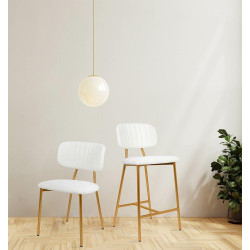 KH1201100125 Krzesło barowe FABIOLA BOUCLE białe King Home