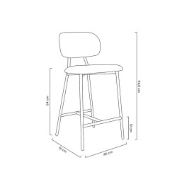 KH1201100125 Krzesło barowe FABIOLA BOUCLE białe King Home