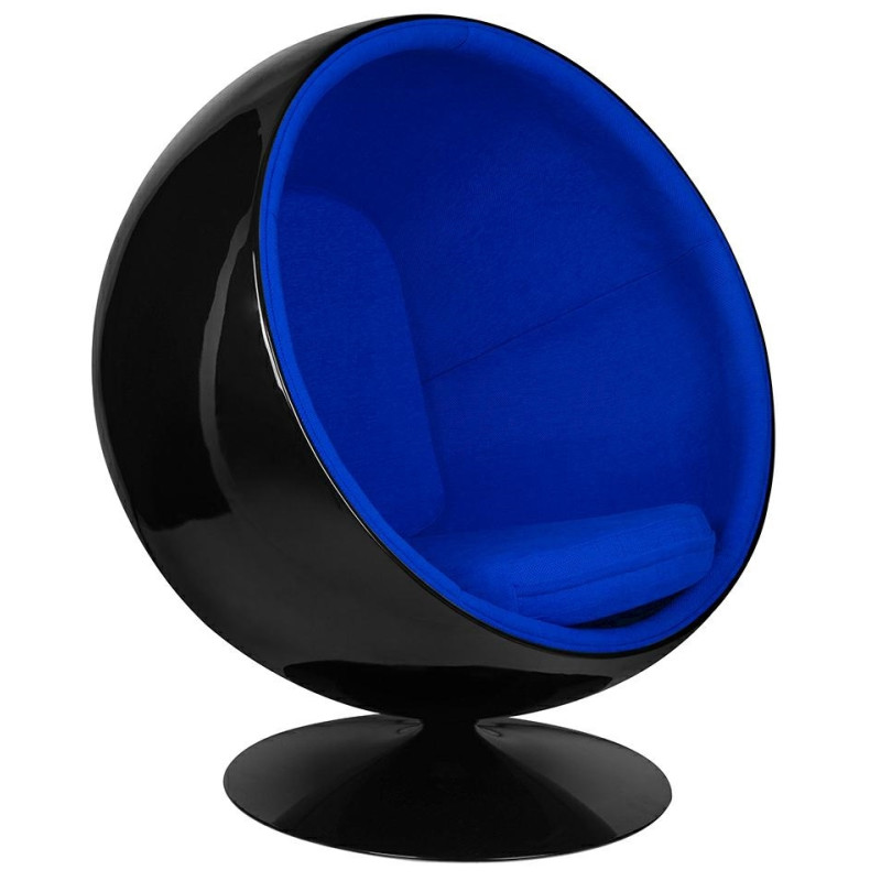 JH-066.BLACK.BLUE Fotel BALL BLACK niebieski King Home