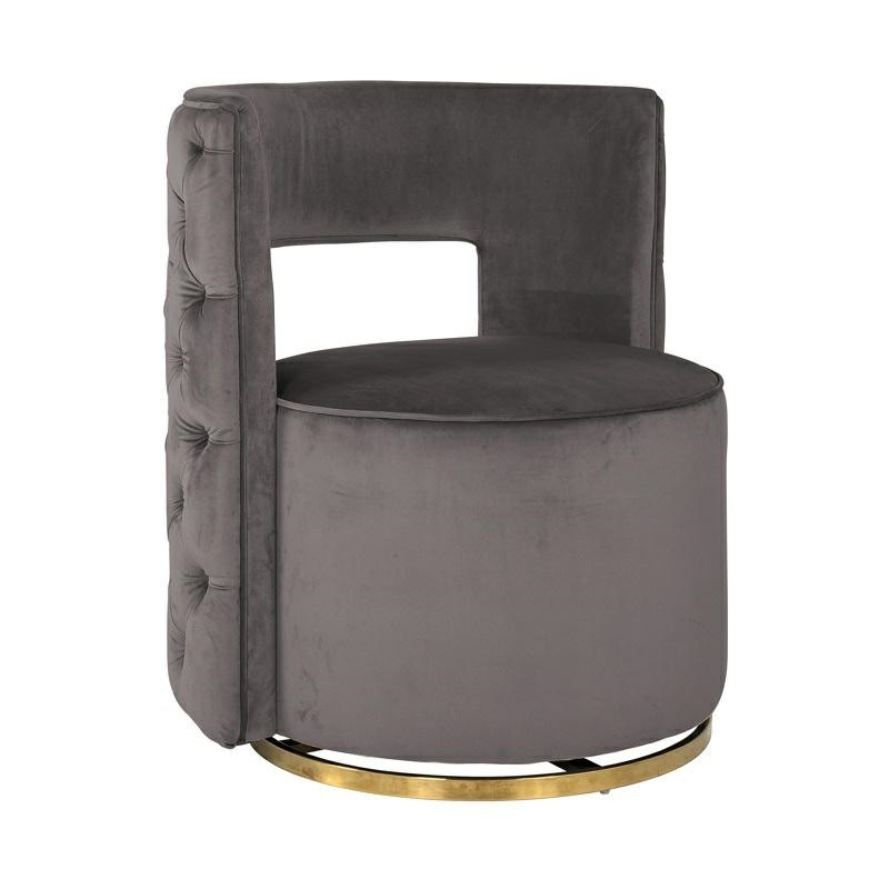 S4446 RICHMOND fotel obrotowy JAMIE STONE VELVET podstawa złota King Home