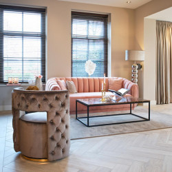 S4446 RICHMOND fotel obrotowy JAMIE STONE VELVET podstawa złota King Home