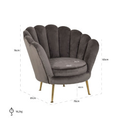 S4439 STONE VELVET RICHMOND fotel PERLA STONE VELVET King Home