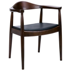 DC-604.DARK.BROWN Krzesło KENNEDY ciemnobrązowe - drewno jesion, ekoskóra King Home