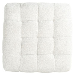S5124 WHITE RICHMOND pufa HUXLEY BOUCLE - biała, szczotkowane złoto King Home