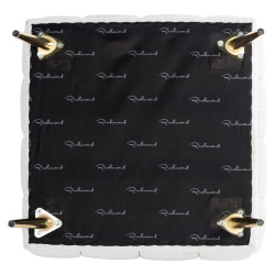 S5124 WHITE RICHMOND pufa HUXLEY BOUCLE - biała, szczotkowane złoto King Home