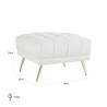 S5124 WHITE RICHMOND pufa HUXLEY BOUCLE - biała, szczotkowane złoto King Home