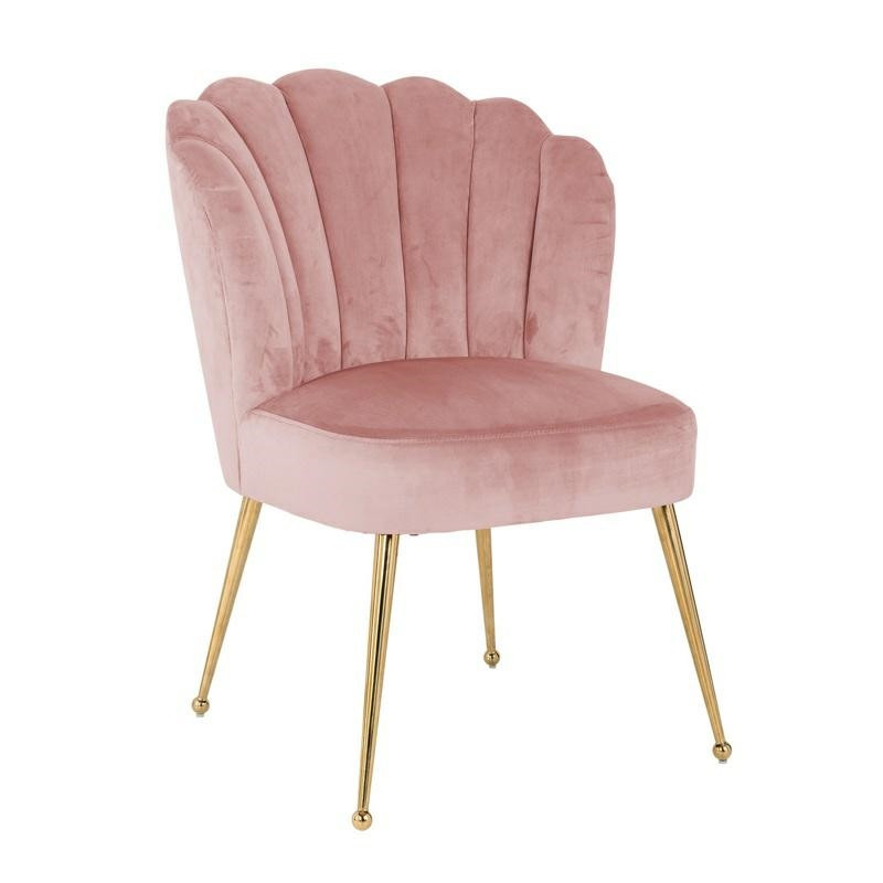 S4445 PINK VELVET RICHMOND krzesło PIPPA PINK - welur, podstawa złota King Home