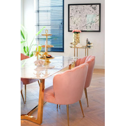 S4445 PINK VELVET RICHMOND krzesło PIPPA PINK - welur, podstawa złota King Home