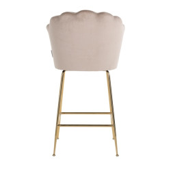 S4485 KHAKI VELVET RICHMOND krzesło barowe PIPPA KHAKI 80 - welur, podstawa złota King Home