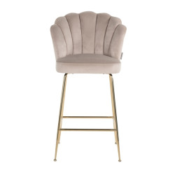 S4485 KHAKI VELVET RICHMOND krzesło barowe PIPPA KHAKI 80 - welur, podstawa złota King Home
