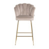 S4485 KHAKI VELVET RICHMOND krzesło barowe PIPPA KHAKI 80 - welur, podstawa złota King Home