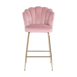 S4485 PINK VELVET RICHMOND krzesło barowe PIPPA PINK 80 - welur, podstawa złota King Home