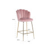 S4485 PINK VELVET RICHMOND krzesło barowe PIPPA PINK 80 - welur, podstawa złota King Home