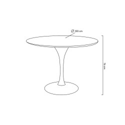 GT-09R.100 Stół TULIP PREMIUM 100 biały  - MDF, metal King Home