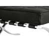 T03.LONG.STOOL Ławka BARCELON czarna  - włoska skóra naturalna, stal polerowana King Home