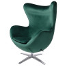 HE-066.HM8-18.DGREEN Fotel EGG SZEROKI VELVET ciemny zielony. 18 - welur, podstawa stal King Home