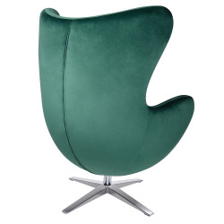 HE-066.HM8-18.DGREEN Fotel EGG SZEROKI VELVET ciemny zielony. 18 - welur, podstawa stal King Home