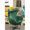 HE-066.HM8-18.DGREEN Fotel EGG SZEROKI VELVET ciemny zielony. 18 - welur, podstawa stal King Home