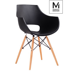 PW007.BLACK MODESTO fotel FORO czarny - podstawa bukowa King Home