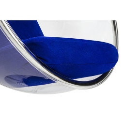 JH-200.13 Fotel wiszący BUBBLE poduszka atramentowa - korpus akryl, poduszka wełna King Home