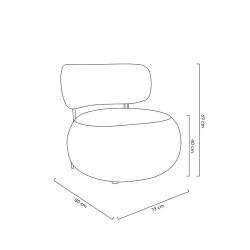 KH1301100130 Fotel LOW TEDDY biały King Home