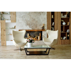 KH1301100131 Fotel EGG SZEROKI PU beżowy King Home