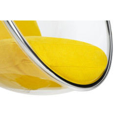 JH-200.36 Fotel wiszący BUBBLE poduszka żółta - korpus akryl, poduszka wełna King Home
