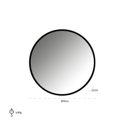 -MI-0055 RICHMOND lustro ścienne MAERON 70 czarne King Home