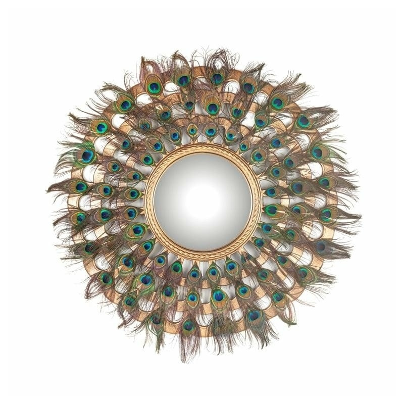 -MI-0049 RICHMOND lustro ścienne MACYNN z piórami - złote King Home