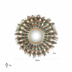 -MI-0049 RICHMOND lustro ścienne MACYNN z piórami - złote King Home