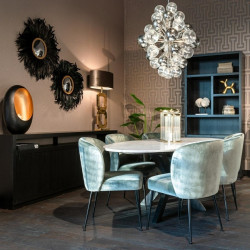 -MI-0050 RICHMOND lustro ścienne MADLEN z piórami - czarne King Home