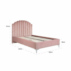 S6001 PINK VELVET RICHMOND łóżko BELMOND 120x200 różowe - welur King Home