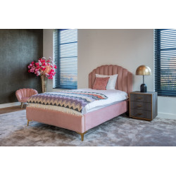S6001 PINK VELVET RICHMOND łóżko BELMOND 120x200 różowe - welur King Home