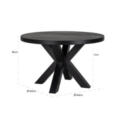 6042 TOP RICHMOND blat stołu WATSON 140 czarny King Home