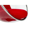 JH-200.17W Fotel BUBBLE STAND poduszka czerwona - podstawa chrom, korpus akryl, poduszka wełna King Home
