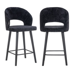S4561 BLACK CHENILLE RICHMOND krzesło barowe SAVOY 68 czarne King Home