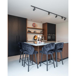 S4561 BLACK CHENILLE RICHMOND krzesło barowe SAVOY 68 czarne King Home