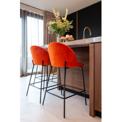 S4584 SAFFRON SEVEN RICHMOND krzesło barowe ALYSSA 65 - jasnoczerwone King Home