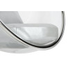JH-200.01W Fotel BUBBLE STAND poduszka srebrna - podstawa chrom, korpus akryl, poduszka ekoskóra King Home